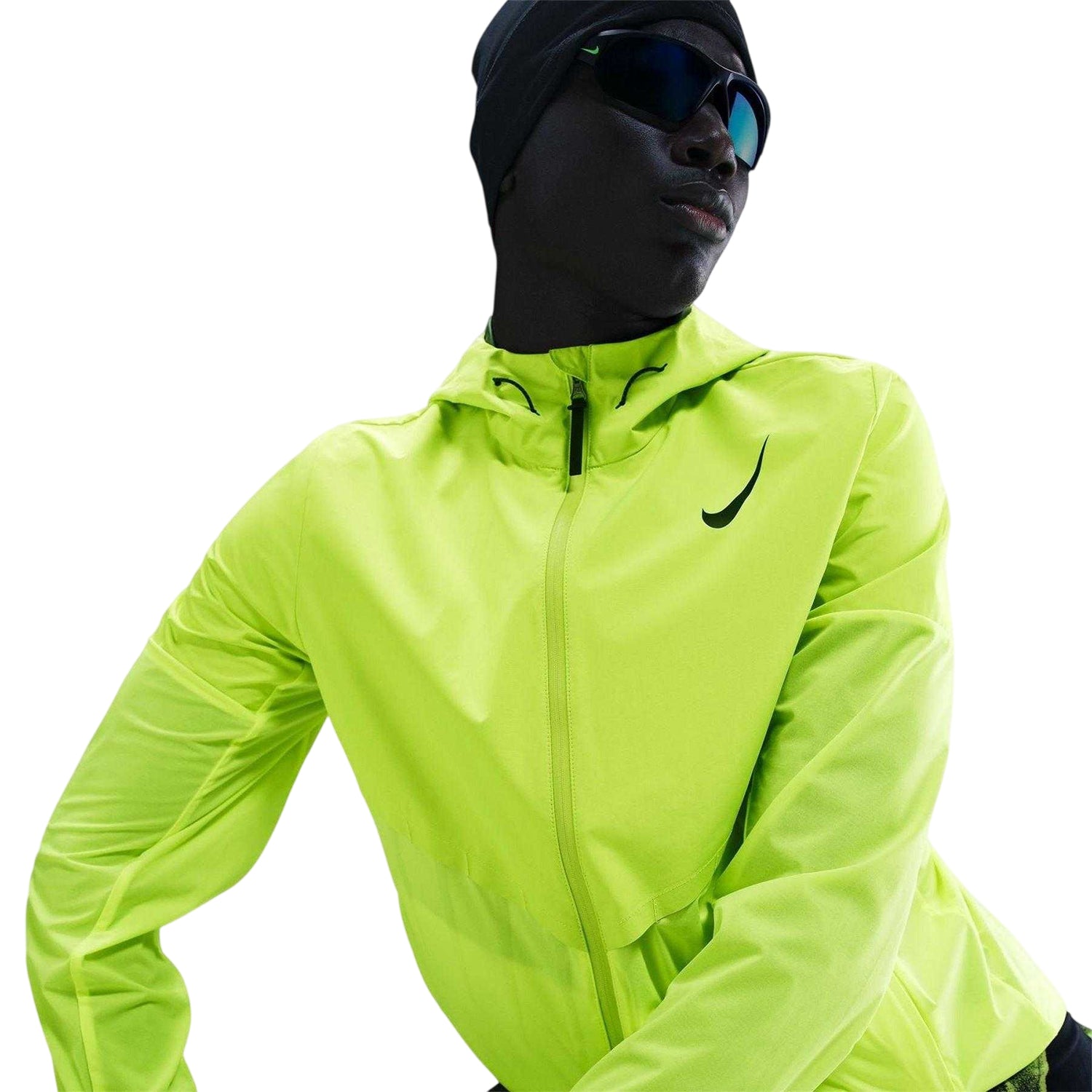Volt-Black - Side - Nike Mens Storm-FIT Hooded Running Jacket