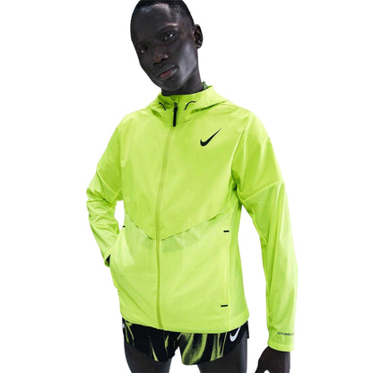 Volt-Black - Front - Nike Mens Storm-FIT Hooded Running Jacket
