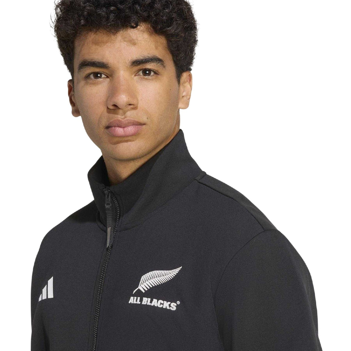 Black - Side - Adidas Mens Anthem New Zealand All Blacks Track Jacket