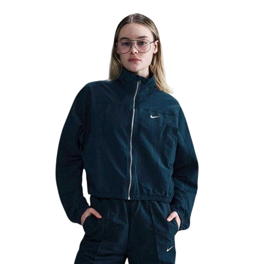 Navy-White - Front - Nike Womens-Ladies Everything Side Pocket Jacket