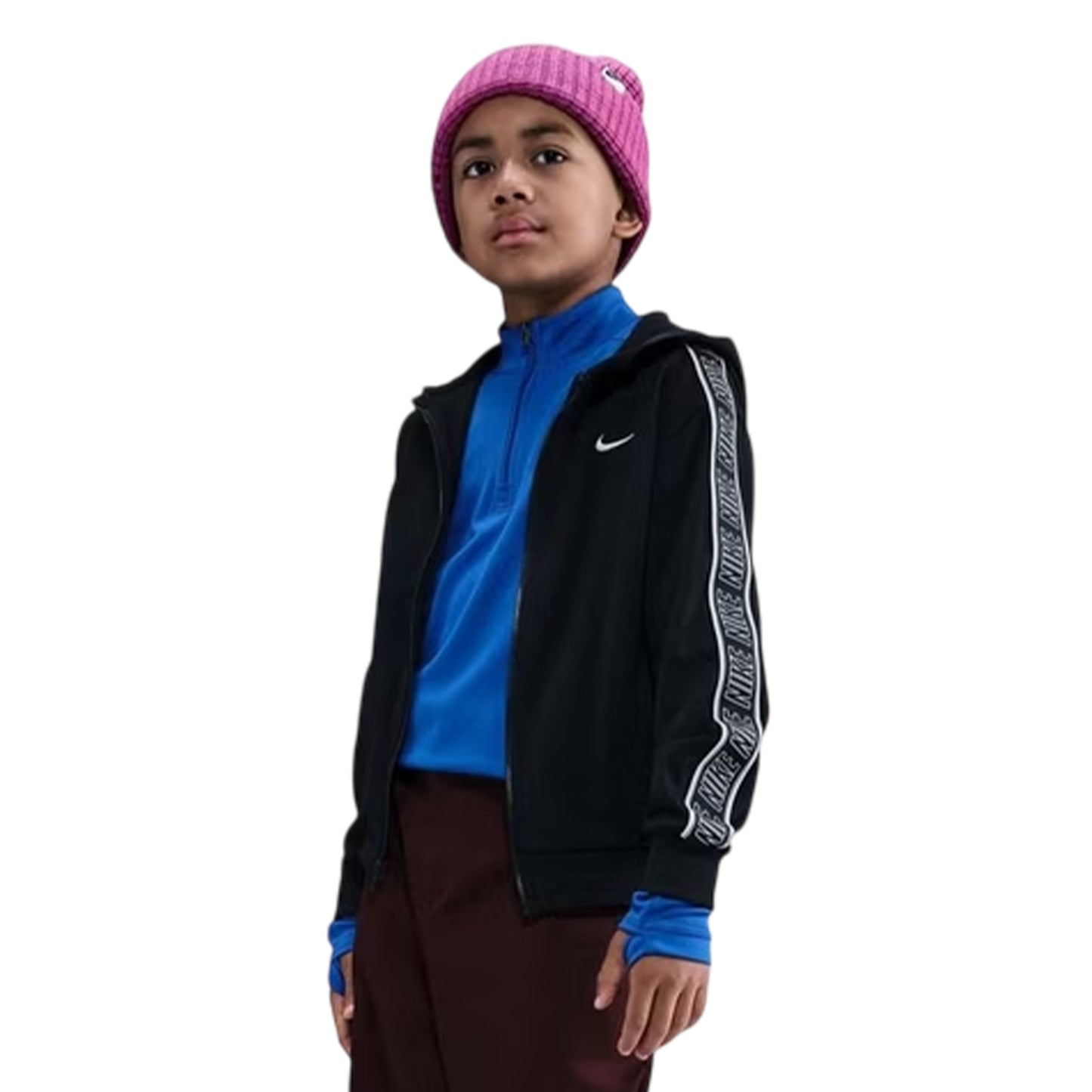 Black - Front - Nike Childrens-Kids Club Dri-FIT Hoodie