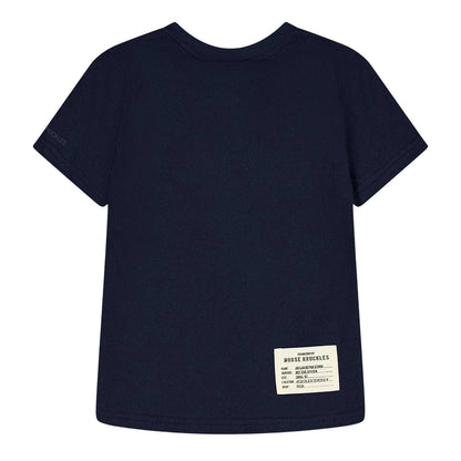 Navy - Back - Moose Knuckles Childrens-Kids Logo T-Shirt