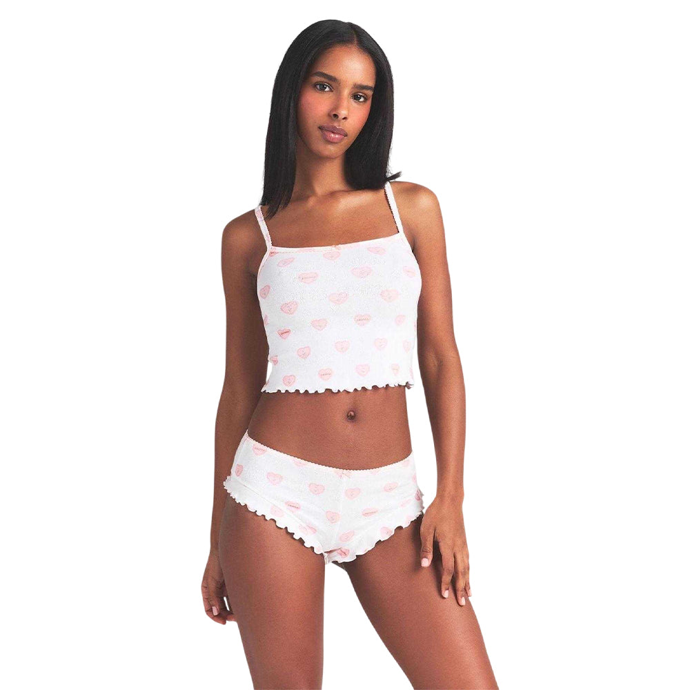 Snow White - Side - Skims Womens-Ladies Hearts Pointelle Pyjama Set