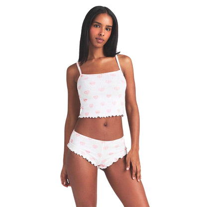 Snow White - Side - Skims Womens-Ladies Hearts Pointelle Pyjama Set