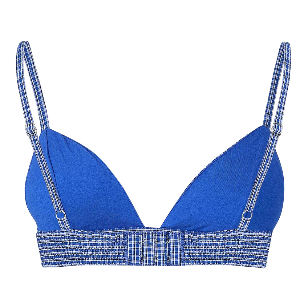Blue - Back - WRSTBHVR Womens-Ladies Tavin Plaid Bralette