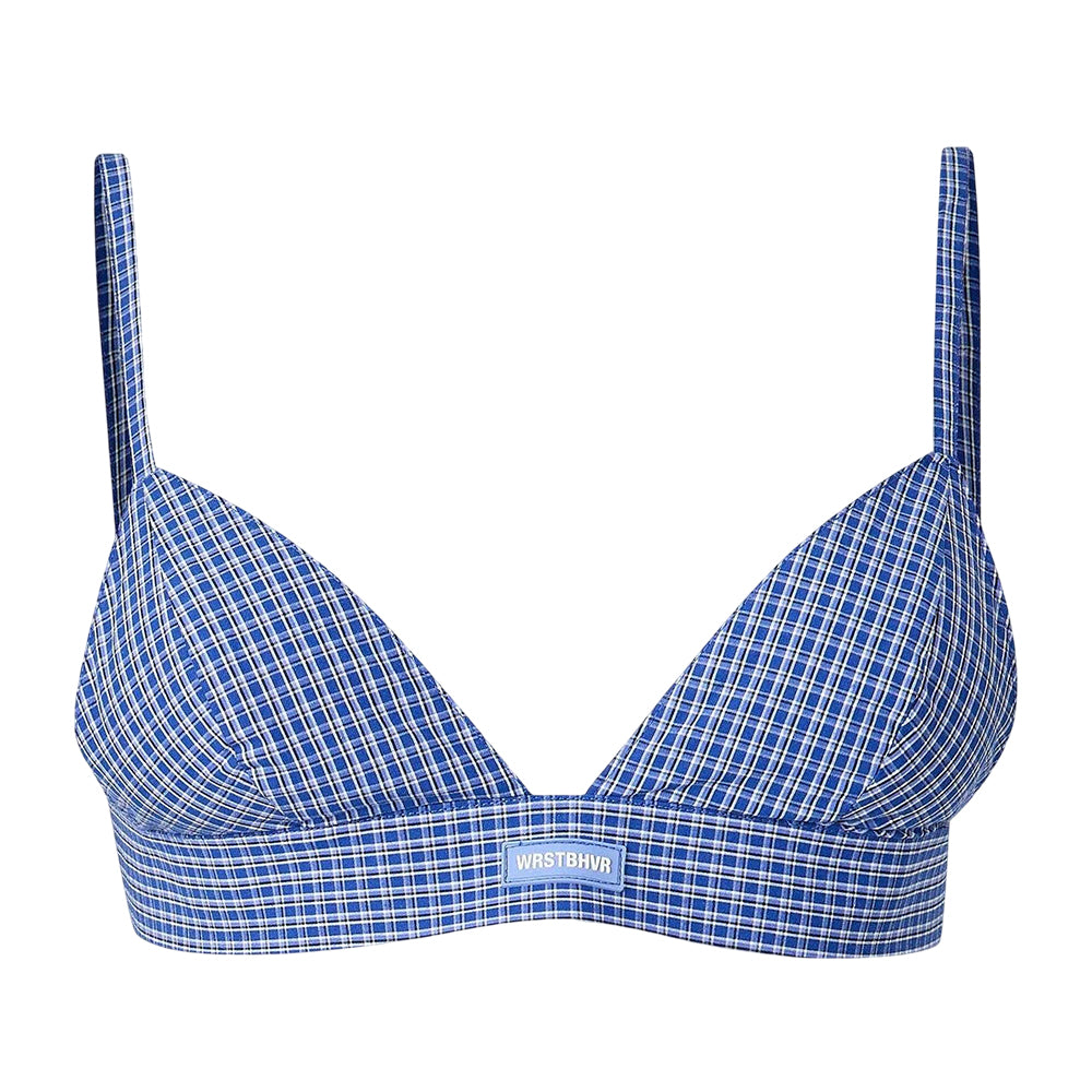 Blue - Front - WRSTBHVR Womens-Ladies Tavin Plaid Bralette