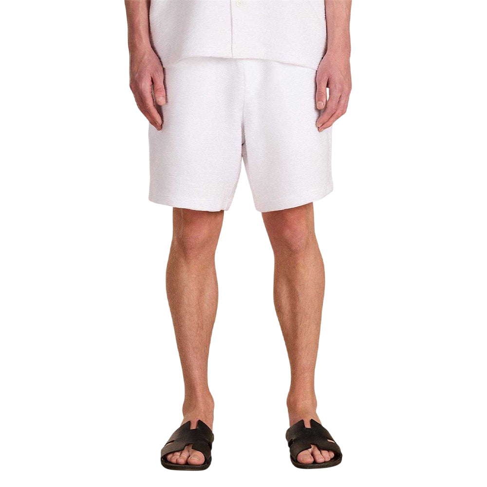 White - Side - Prevu Mens Ottoman Woven Shorts