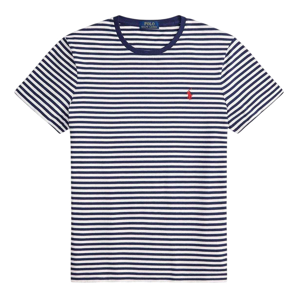 Navy - Front - Ralph Lauren Mens Striped T-Shirt