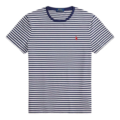 Navy - Front - Ralph Lauren Mens Striped T-Shirt