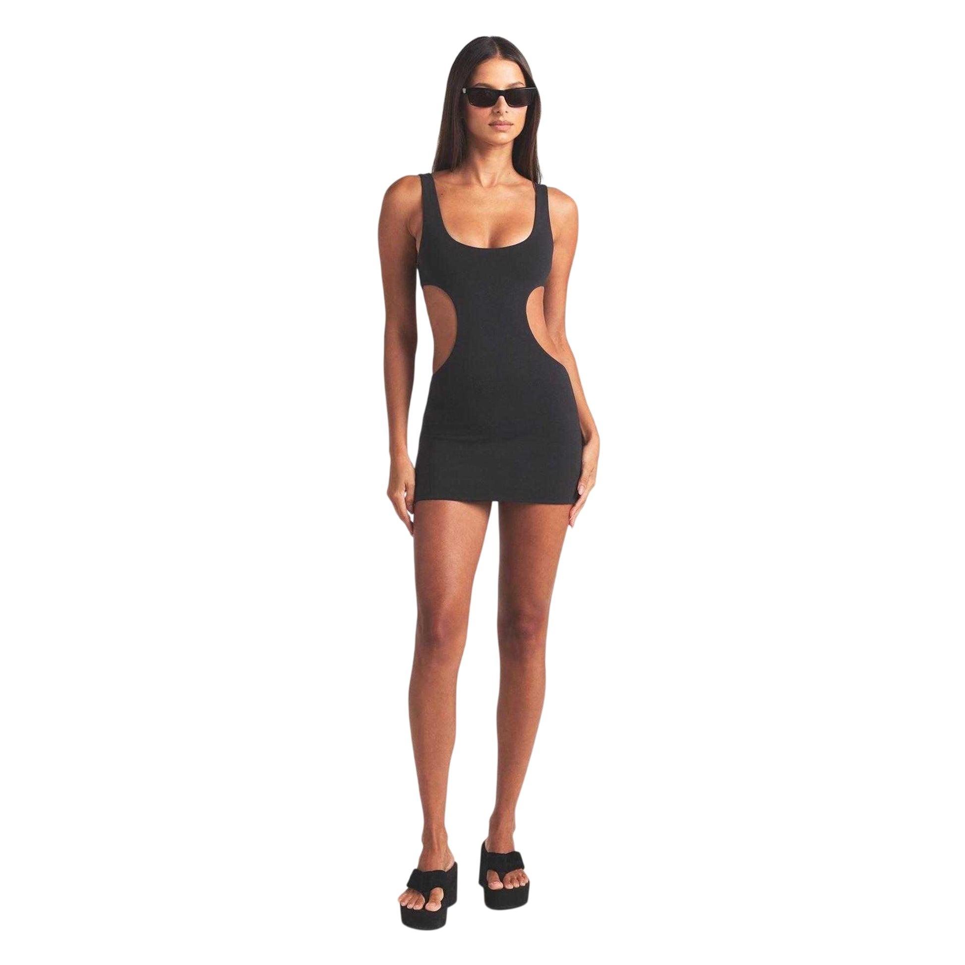 Soot Grey - Side - Skims Womens-Ladies Cut Out Mini Dress