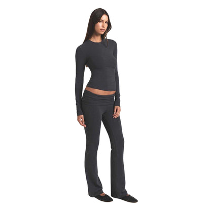 Ash - Back - Skims Womens-Ladies Cotton Jersey Long-Sleeved T-Shirt