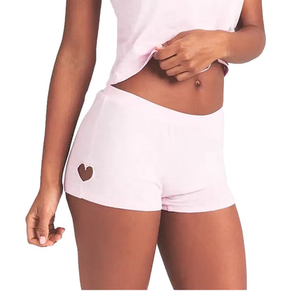 Snow - Front - Skims Womens-Ladies Worn In Jersey Heart Cut-Out Mid Rise Shorts