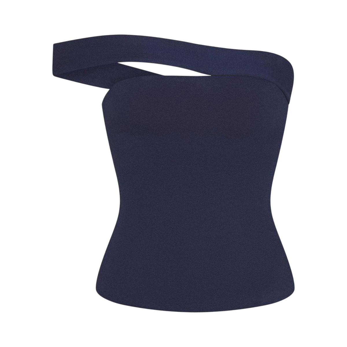 Navy - Front - Skims Womens-Ladies Cotton Jersey Asymmetric Top