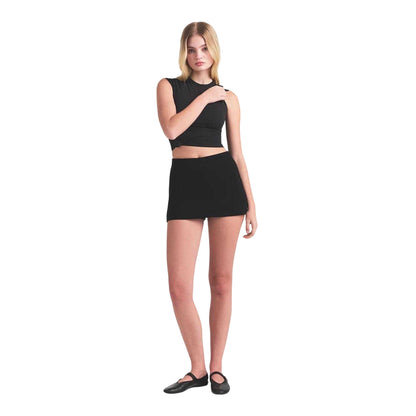 Obsidian Black - Lifestyle - Skims Womens-Ladies Essential Plain Skort