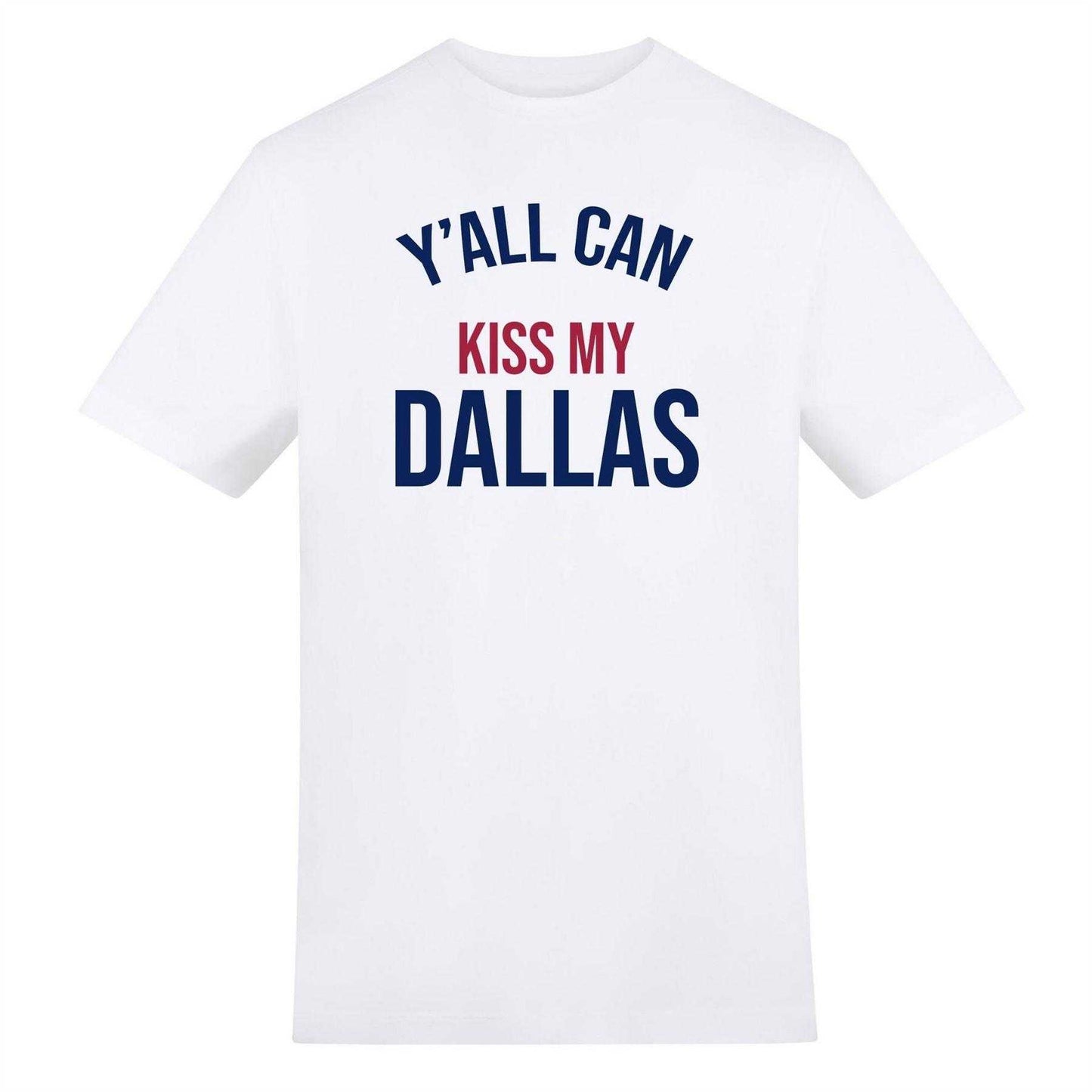 White - Front - Norway Unisex Adult Kiss My Dallas T-Shirt