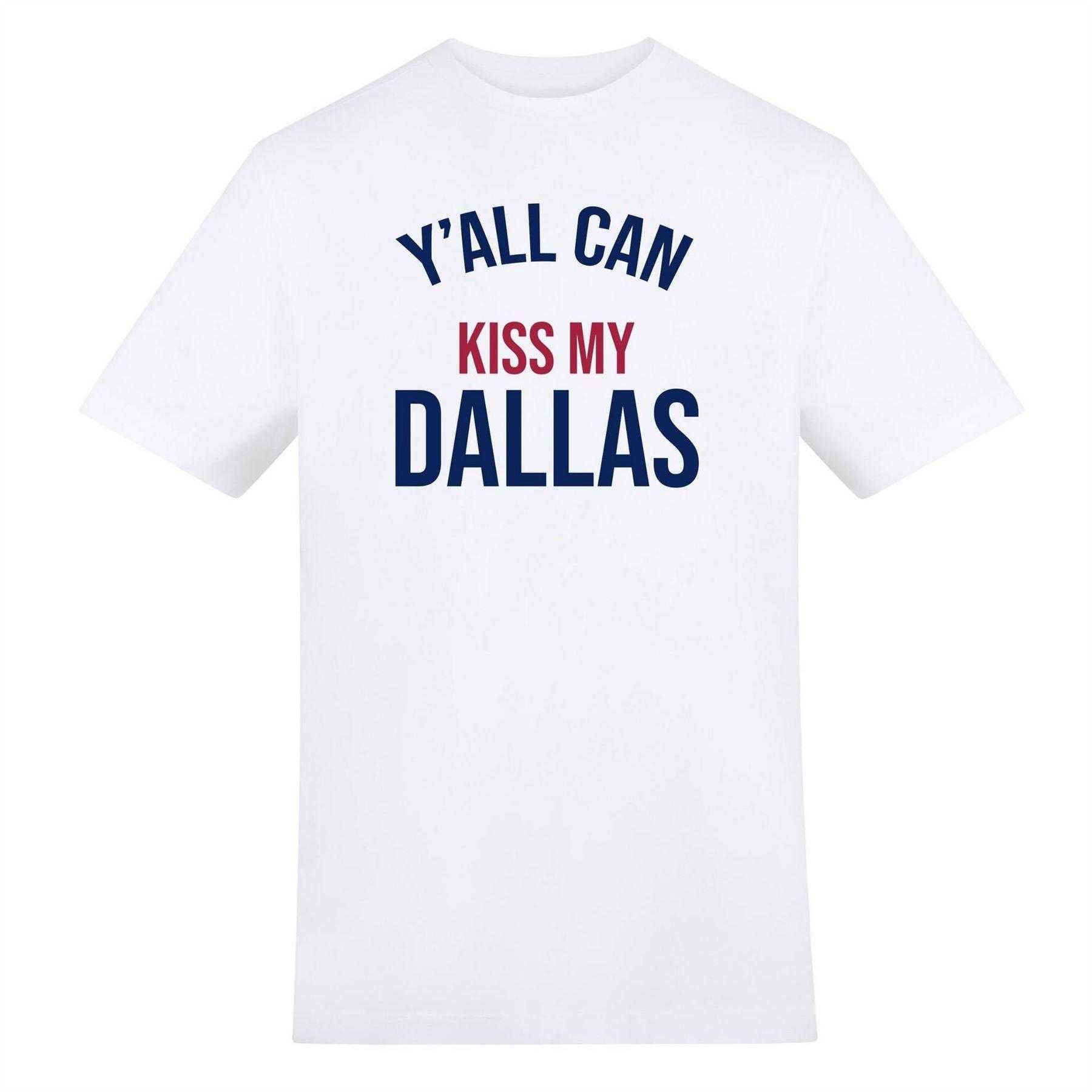 White - Front - Norway Unisex Adult Kiss My Dallas T-Shirt