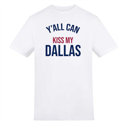 White - Front - Norway Unisex Adult Kiss My Dallas T-Shirt