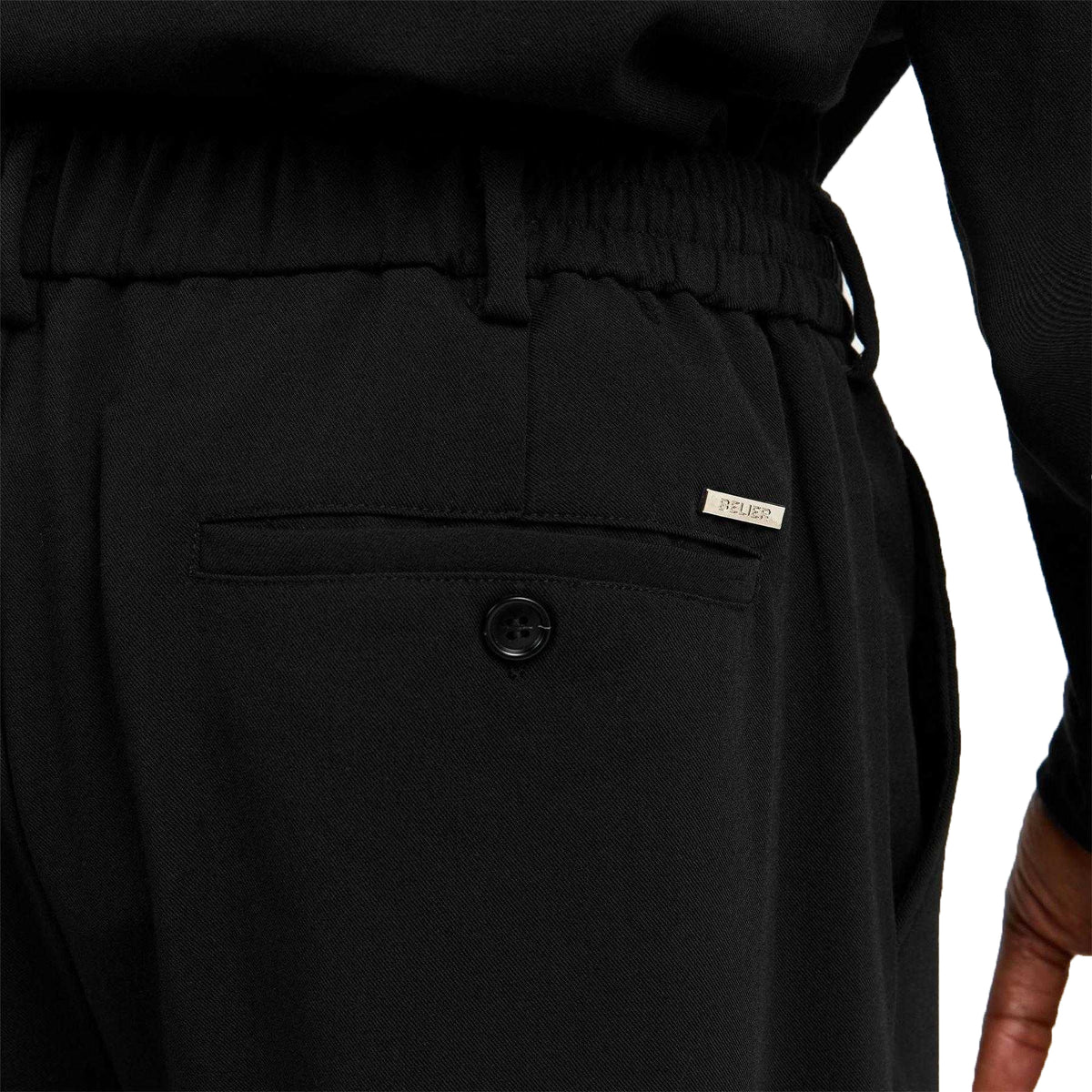 Black - Side - Belier Mens Straight Leg Relaxed Fit Trousers
