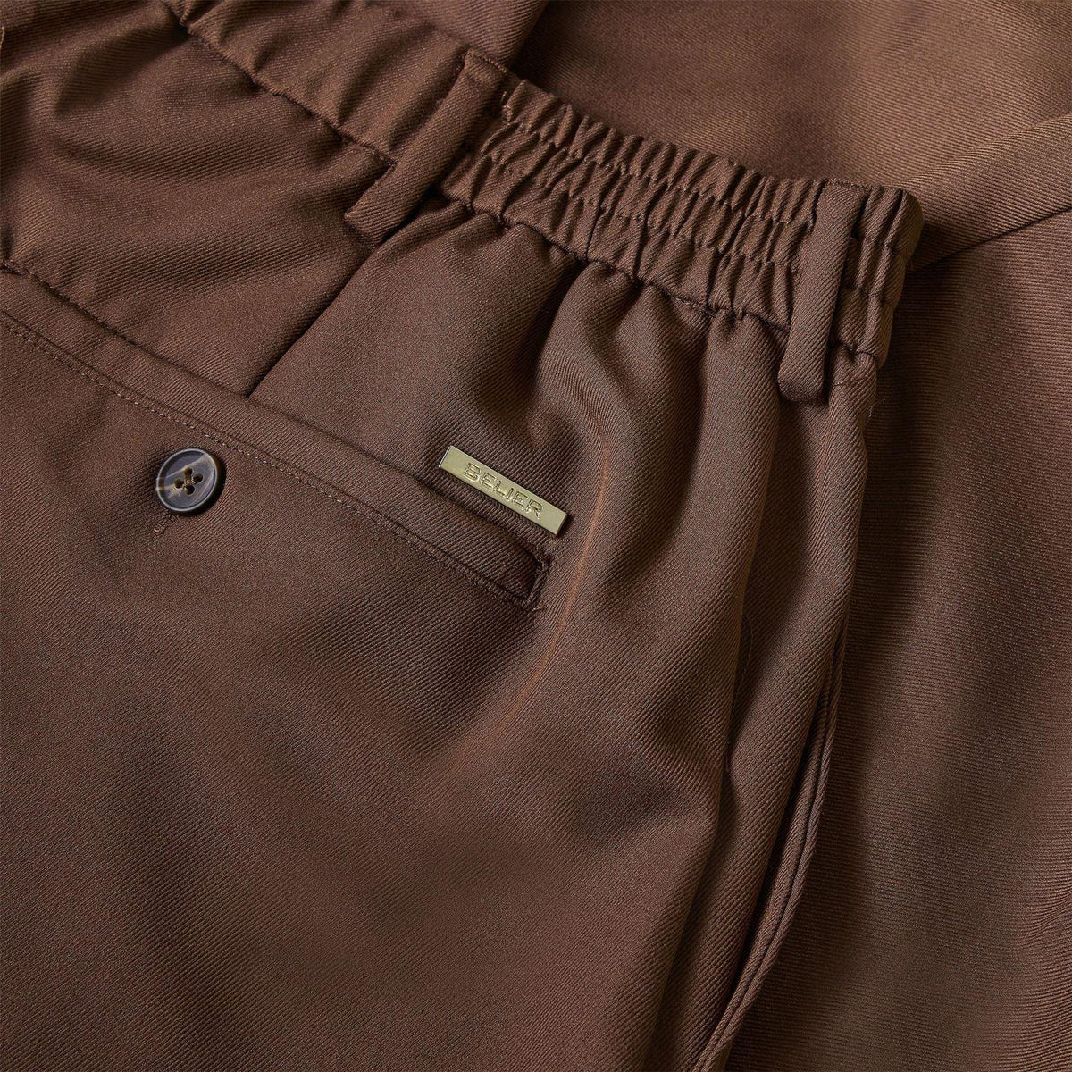 Brown - Side - Belier Mens Straight Leg Relaxed Fit Trousers