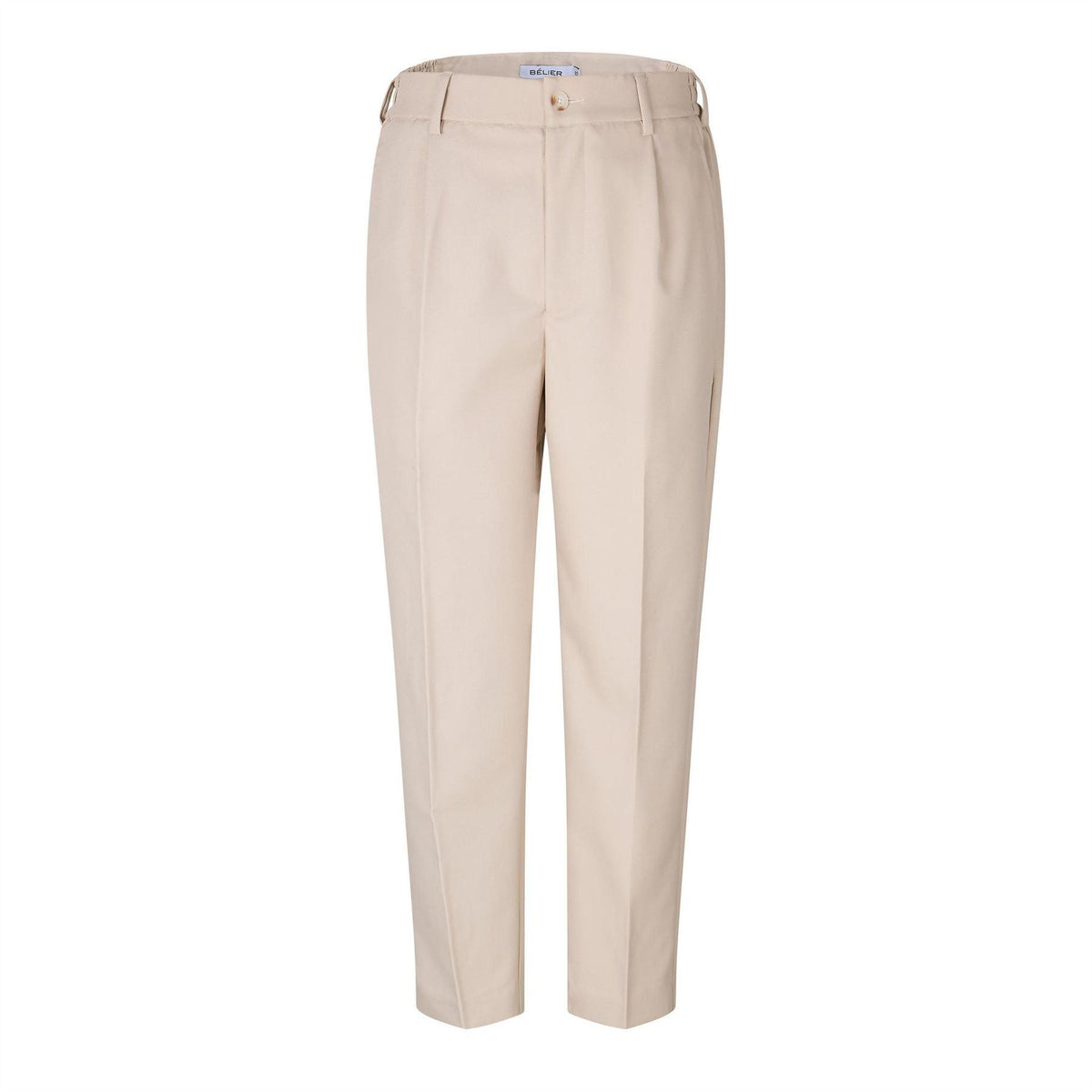 Light Beige - Front - Belier Mens Straight Leg Relaxed Fit Trousers