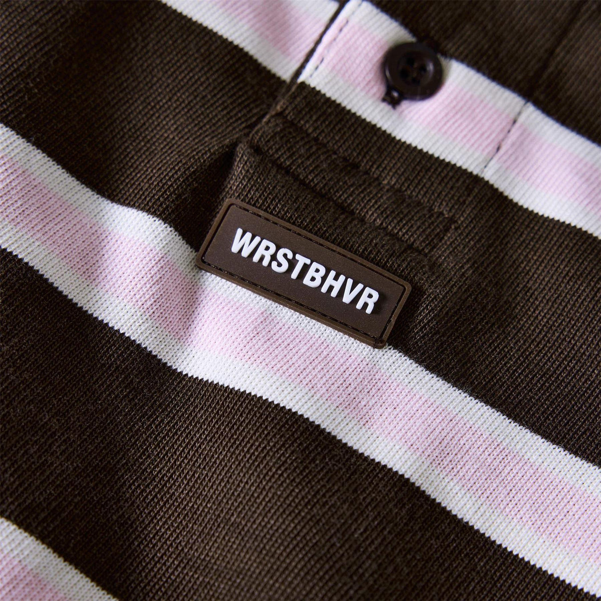 Chocolate - Side - WRSTBHVR Womens-Ladies Striped Long-Sleeved Polo Shirt