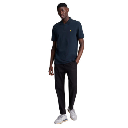 Navy - Pack Shot - Lyle & Scott Mens Quarter Zip Polo Shirt