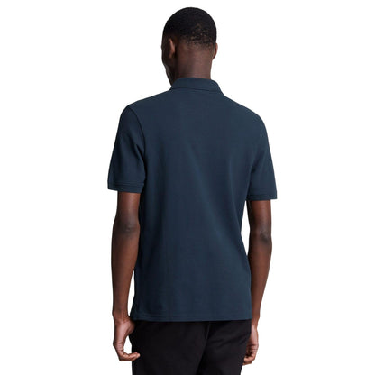 Navy - Back - Lyle & Scott Mens Quarter Zip Polo Shirt