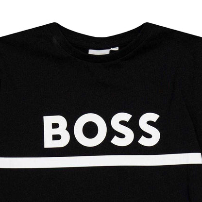 Black - Side - Boss Childrens-Kids Logo T-Shirt