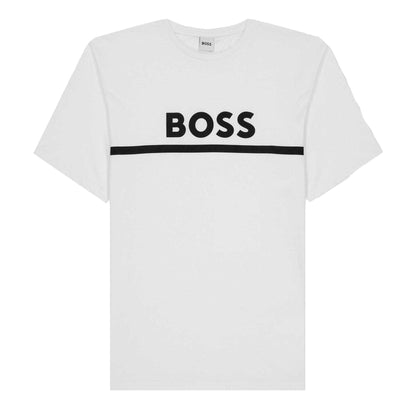 White - Front - Boss Childrens-Kids Logo T-Shirt