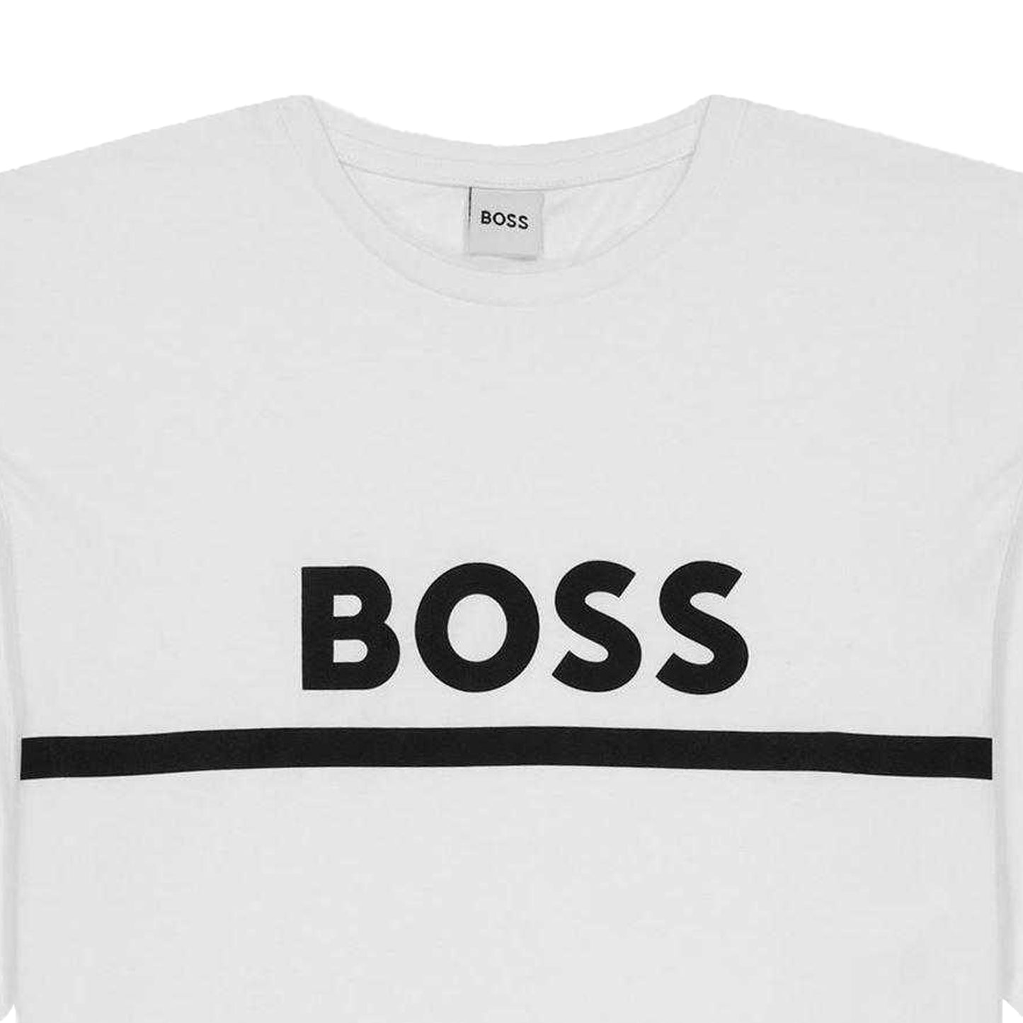 White - Side - Boss Childrens-Kids Logo T-Shirt