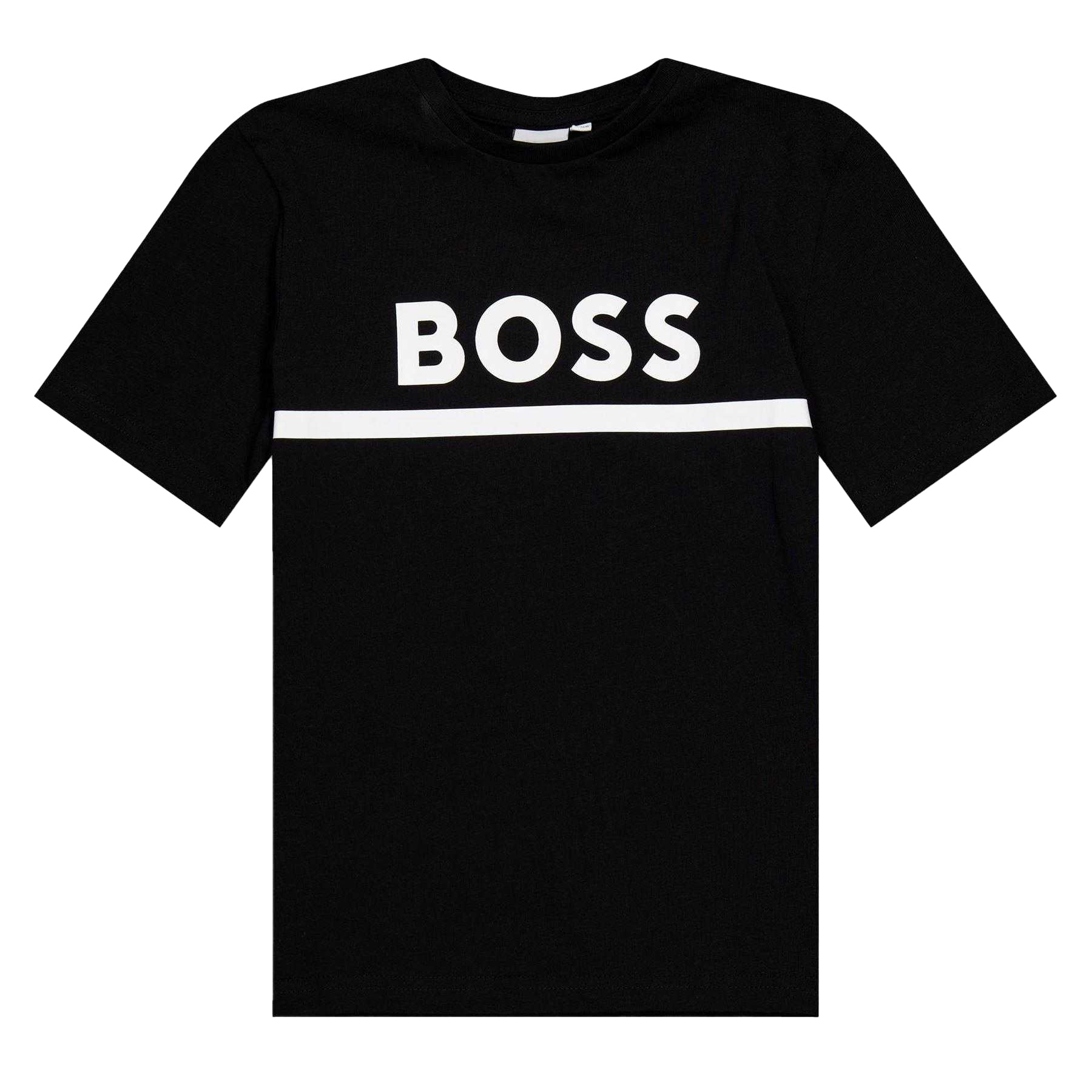 Black - Front - Boss Childrens-Kids Logo T-Shirt