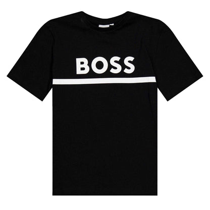 Black - Front - Boss Childrens-Kids Logo T-Shirt