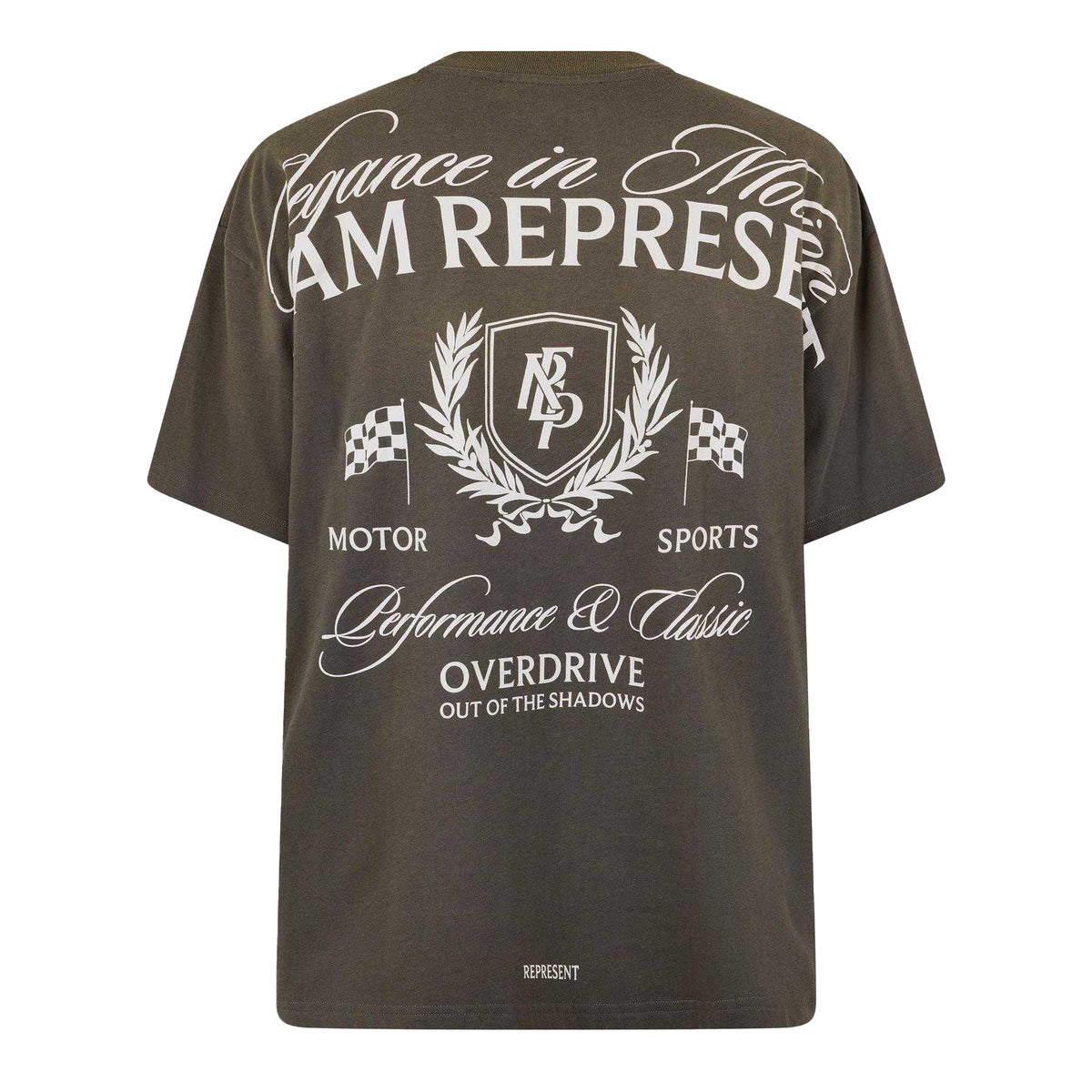 Dark Taupe - Back - Represent Mens Crest T-Shirt