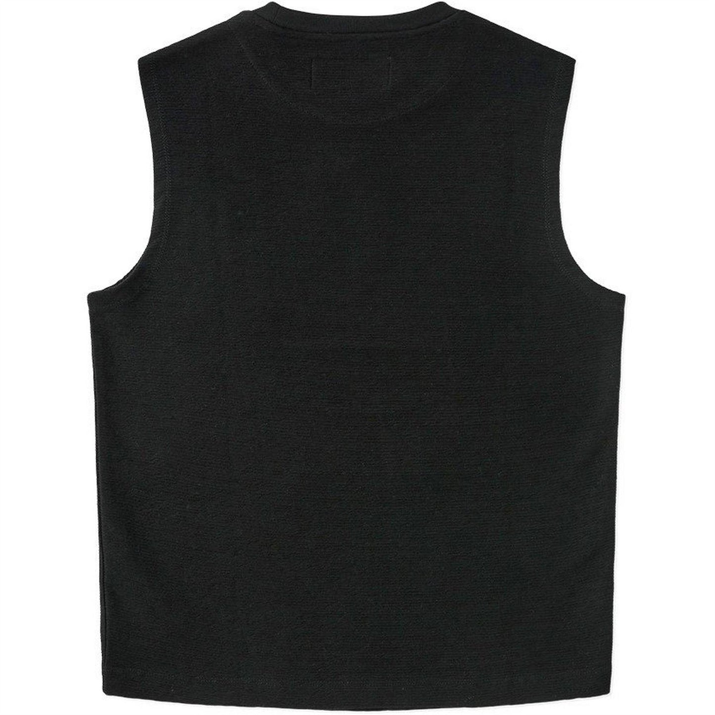 Black - Back - Prevu Mens Ottoman Sleeveless Tank Top