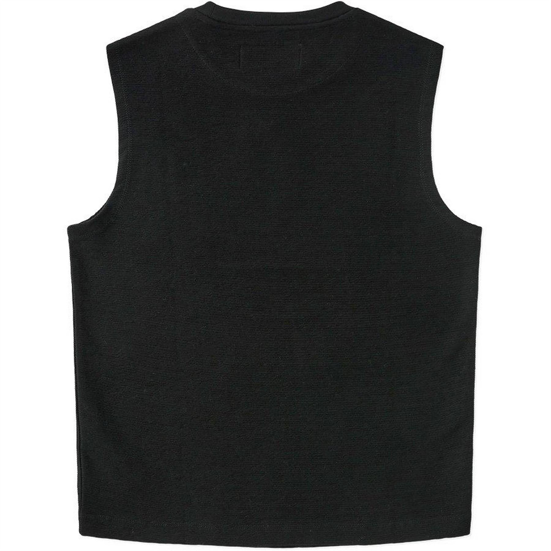 Black - Back - Prevu Mens Ottoman Sleeveless Tank Top