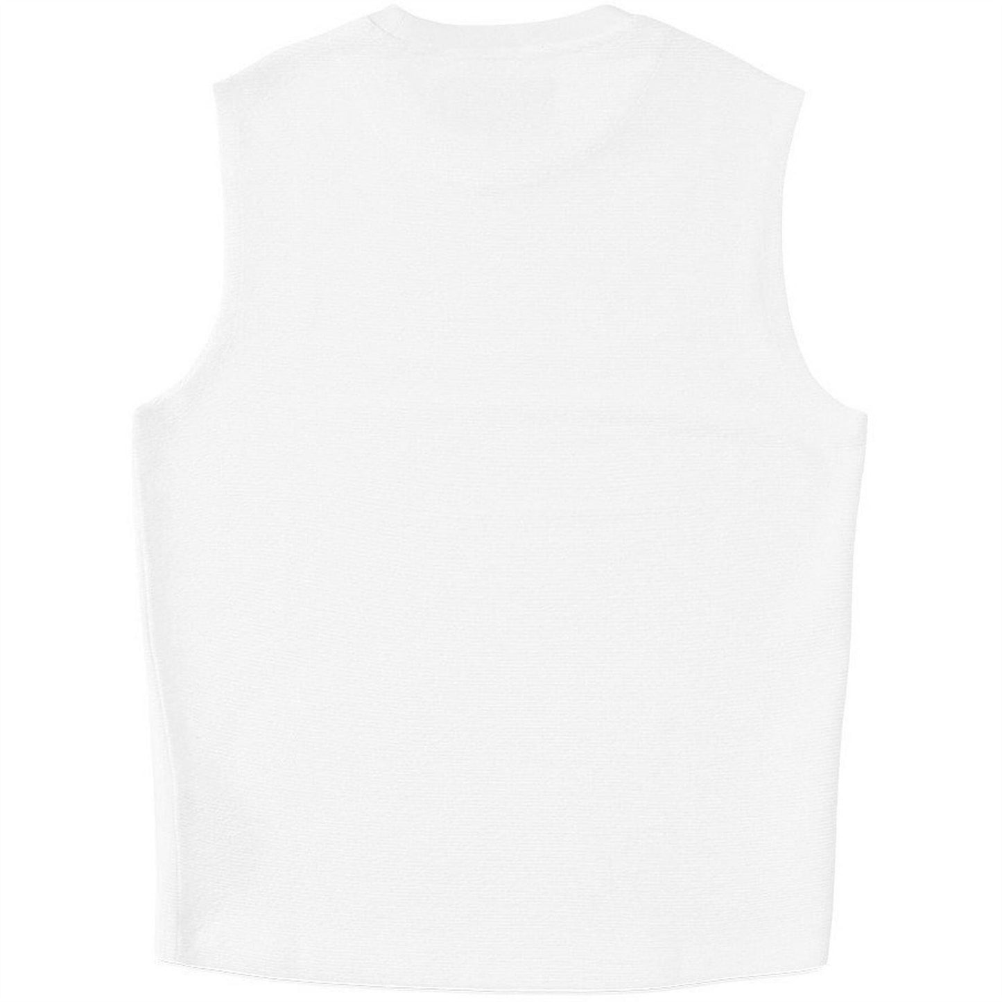White - Back - Prevu Mens Ottoman Sleeveless Tank Top