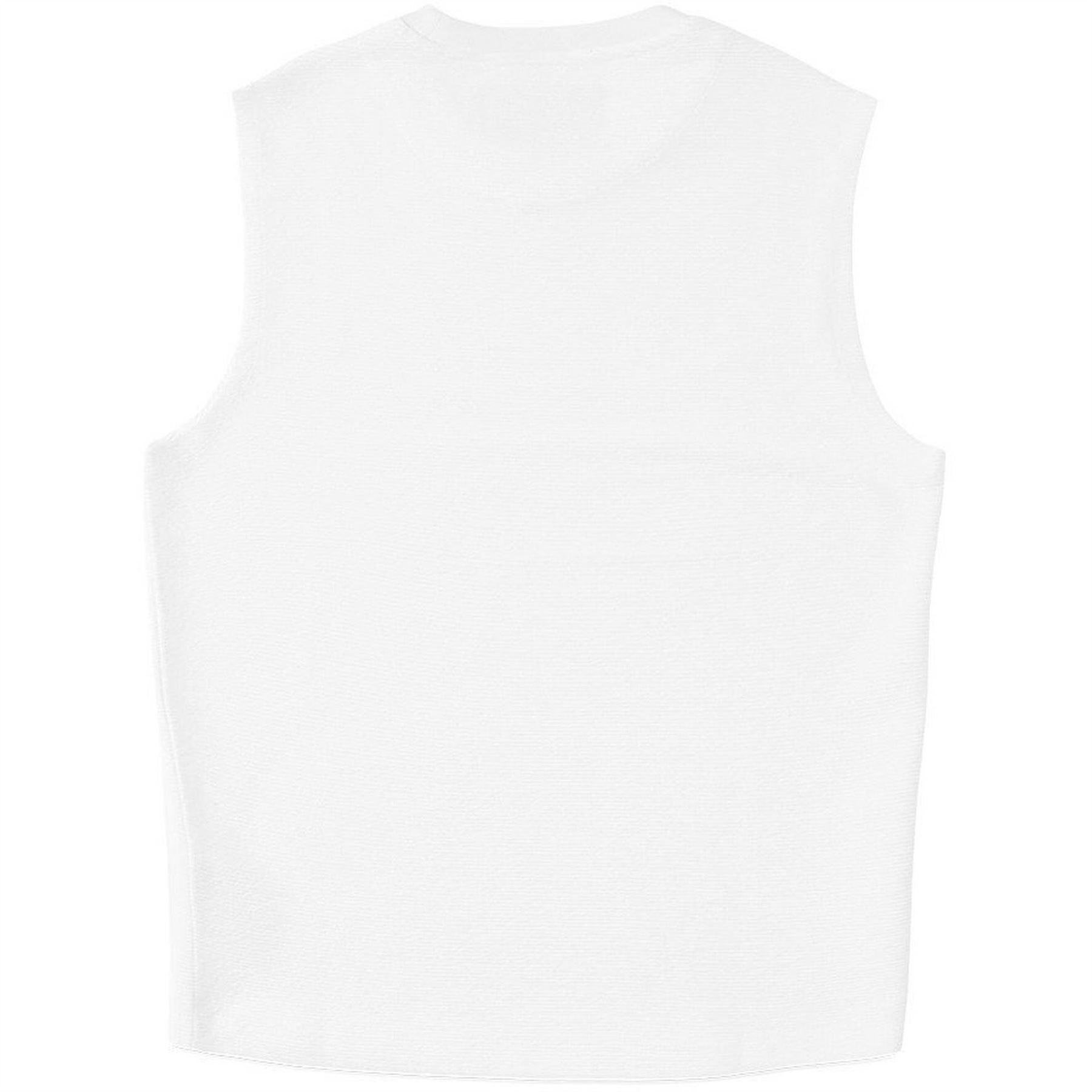 White - Back - Prevu Mens Ottoman Sleeveless Tank Top