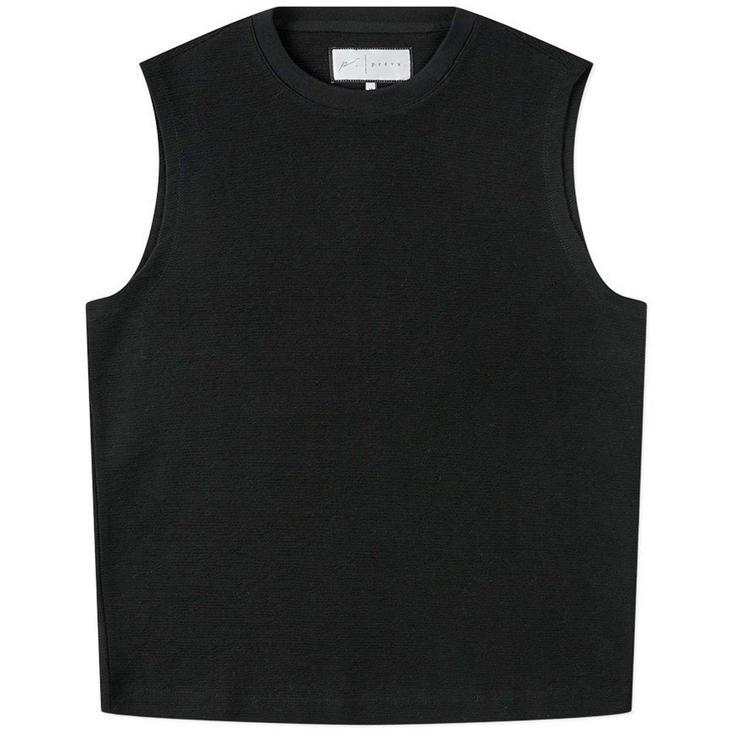 Black - Front - Prevu Mens Ottoman Sleeveless Tank Top