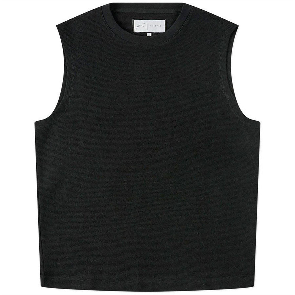Black - Front - Prevu Mens Ottoman Sleeveless Tank Top
