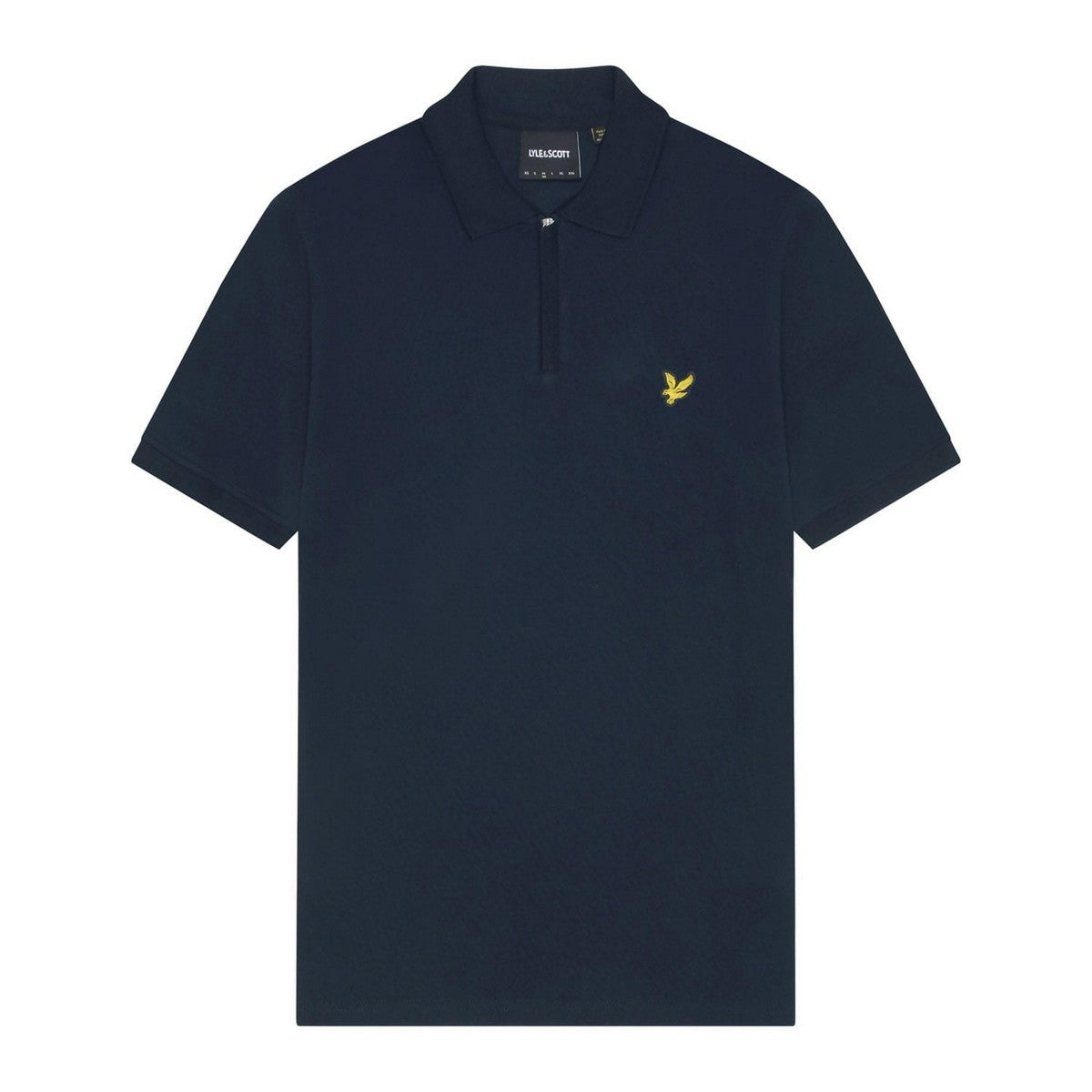 Navy - Front - Lyle & Scott Mens Quarter Zip Polo Shirt