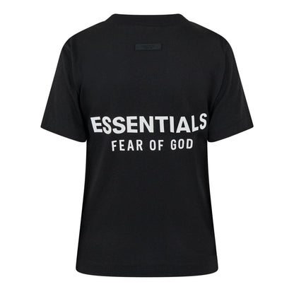 Black - Back - Fear Of God Essentials Womens-Ladies Back Print T-Shirt