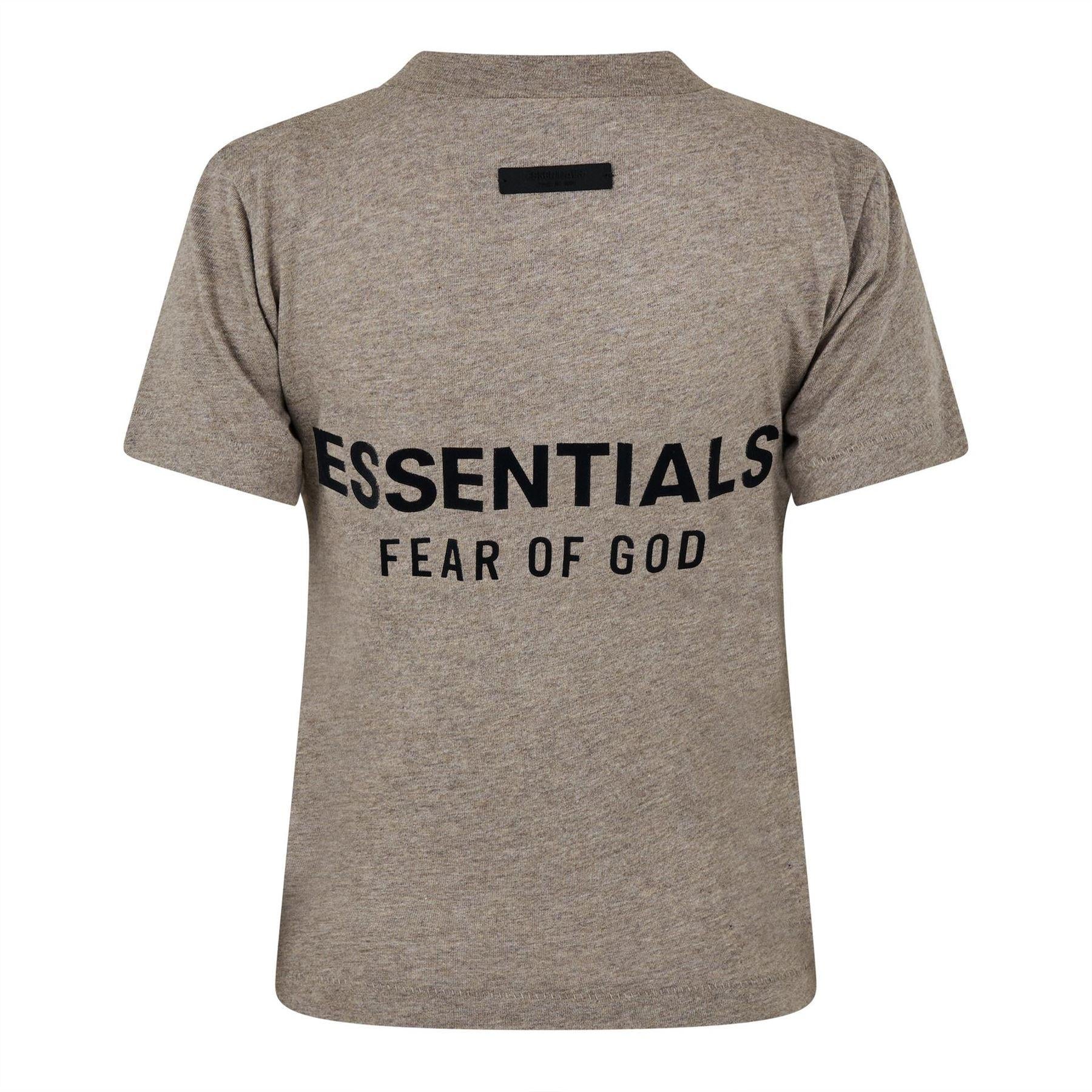Heather Grey - Back - Fear Of God Essentials Womens-Ladies Back Print T-Shirt