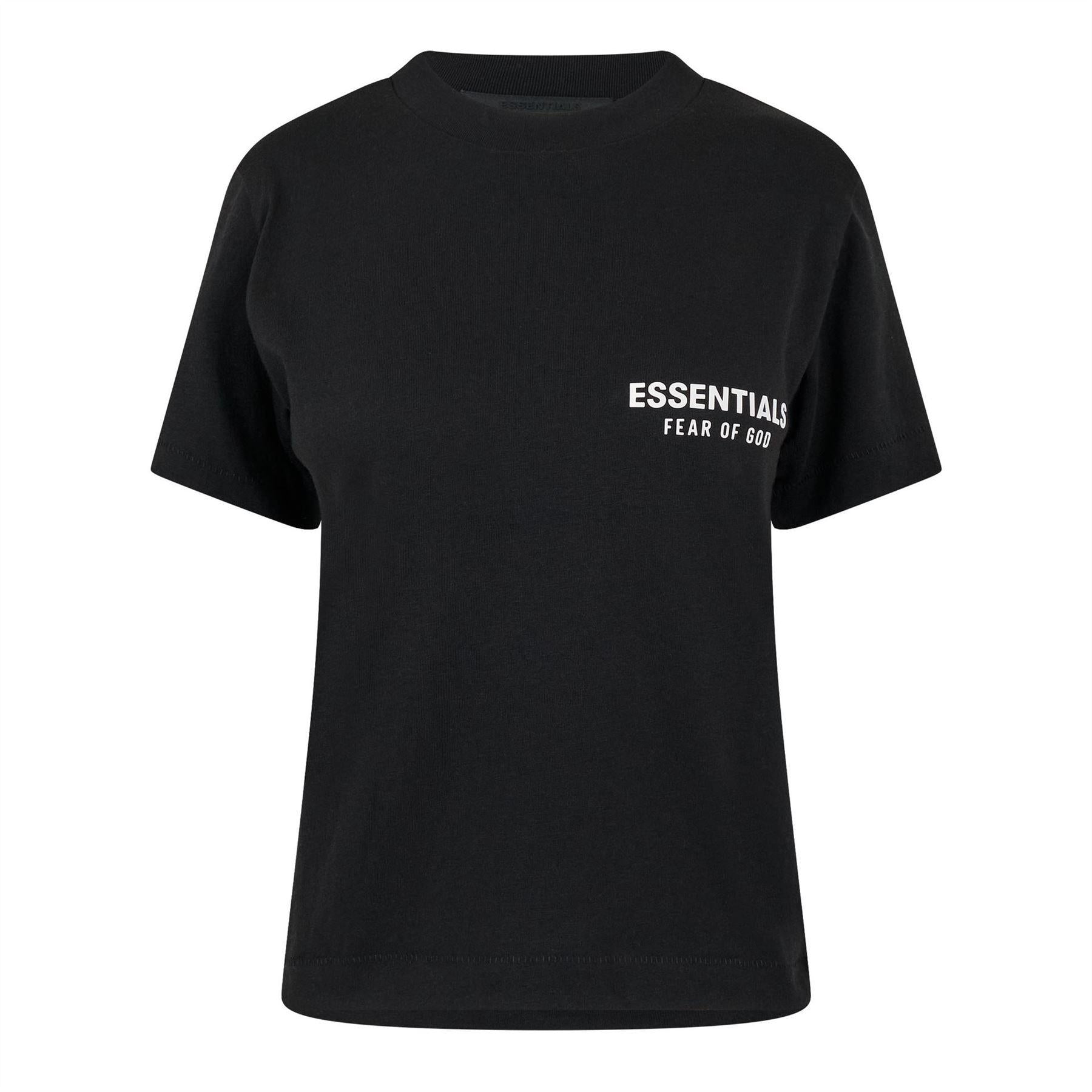 Black - Front - Fear Of God Essentials Womens-Ladies Back Print T-Shirt