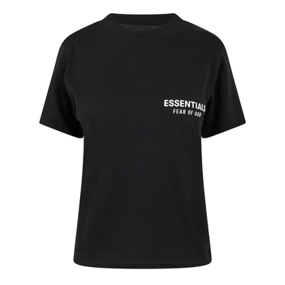 Black - Front - Fear Of God Essentials Womens-Ladies Back Print T-Shirt
