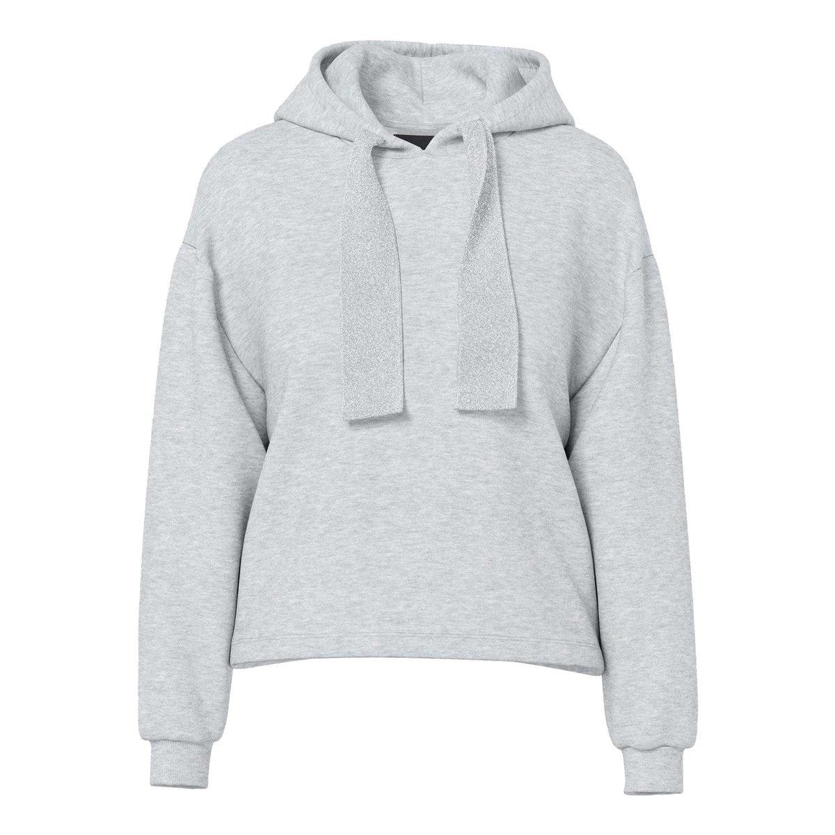 Light Grey - Front - Pieces Womens-Ladies Chilli Plain Long-Sleeved Hoodie