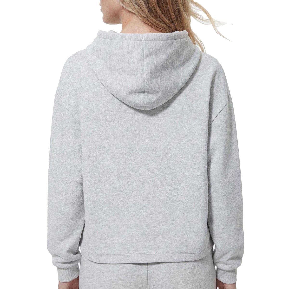 Light Grey - Side - Pieces Womens-Ladies Chilli Plain Long-Sleeved Hoodie