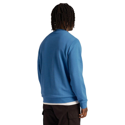 Blue - Back - Lyle & Scott Mens Embroidered Loopback Crew Neck Sweatshirt