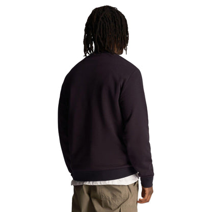 Navy - Back - Lyle & Scott Mens Embroidered Loopback Crew Neck Sweatshirt