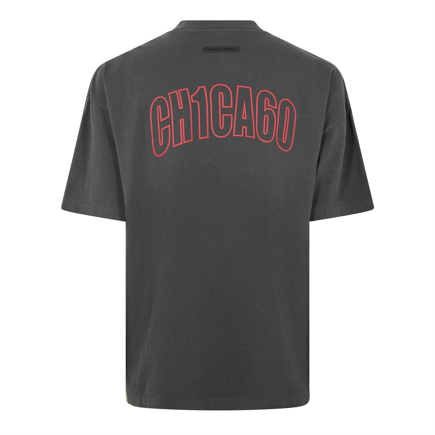 Iron Grey-Red - Back - Fear Of God Essentials Mens Chicago Text T-Shirt