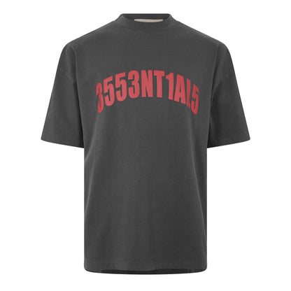 Iron Grey-Red - Front - Fear Of God Essentials Mens Chicago Text T-Shirt